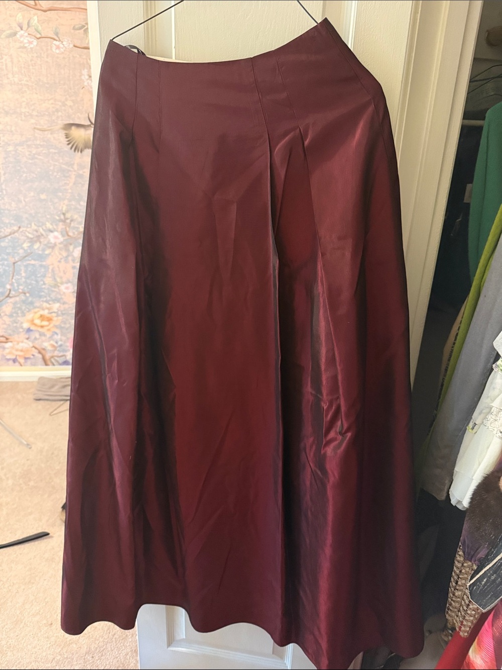 Ann Taylor Burgundy A-Line Floor Length Skirt